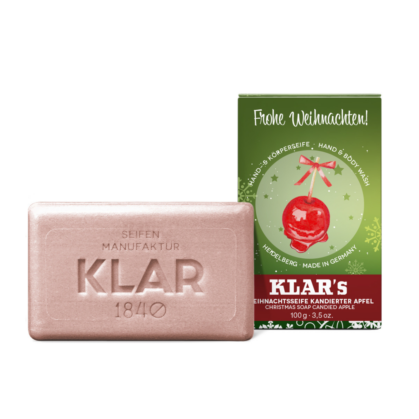 POS_Weihnachtsseife kandierter Apfel 100g, Cosmos zertifiziert, palmölfrei