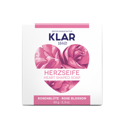 Herzseife Rosenblüte 65g, Cosmos zertifiziert, palmölfrei