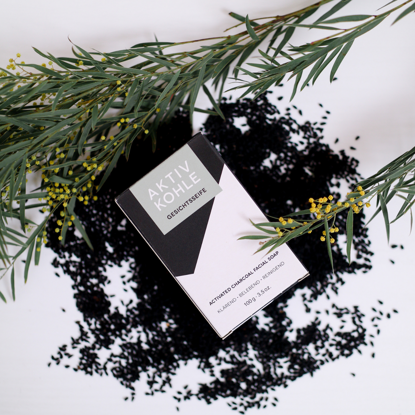 Aktivkohleseife 100g, Cosmos zertifiziert, palmölfrei