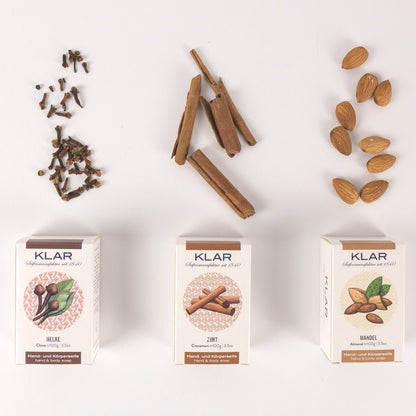 Geschenkset Gewürzseifen (Nelke, Zimt, Mandel), Cosmos zertifiziert, palmölfrei