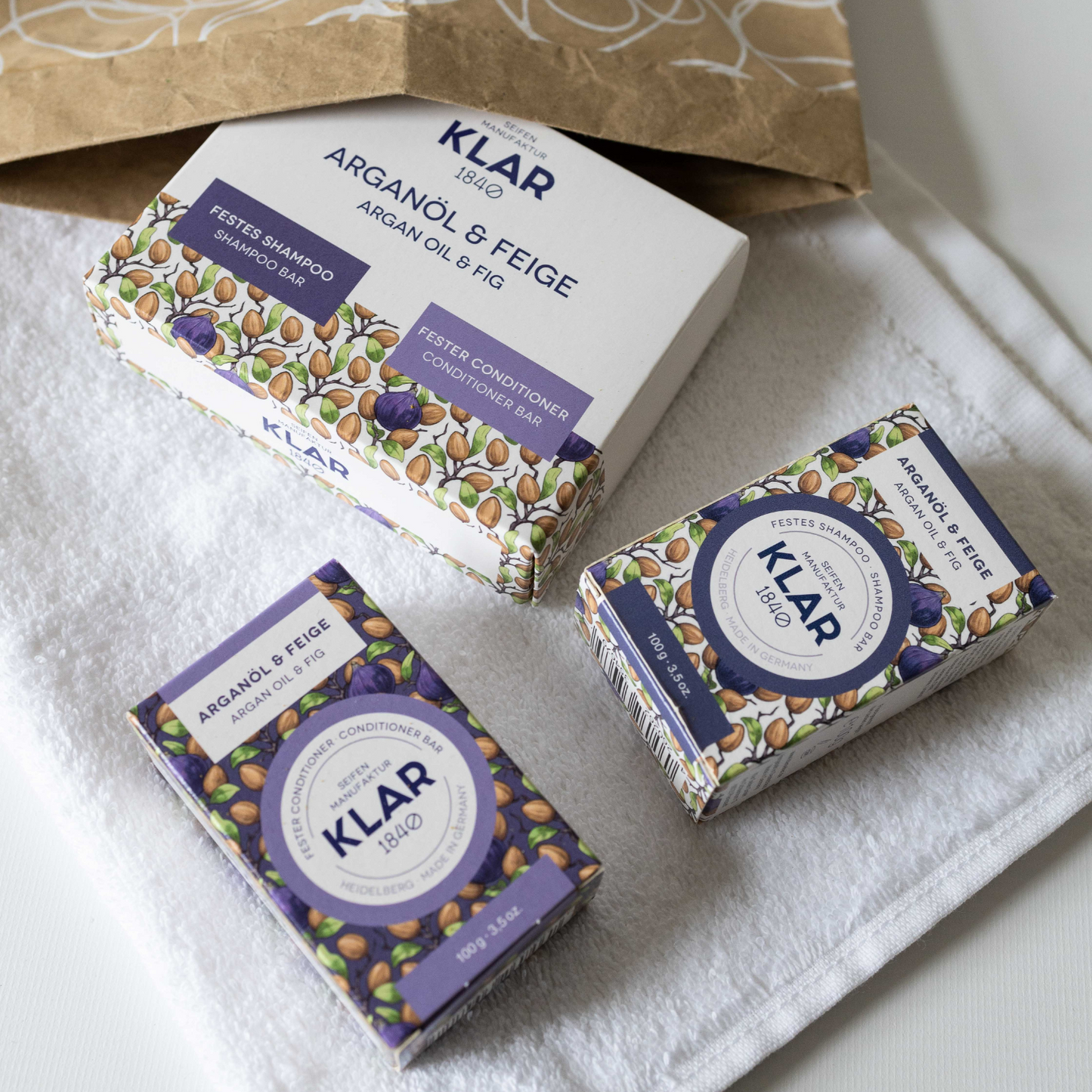 Geschenkset: festes Shampoo und fester Conditioner Arganöl&Feige