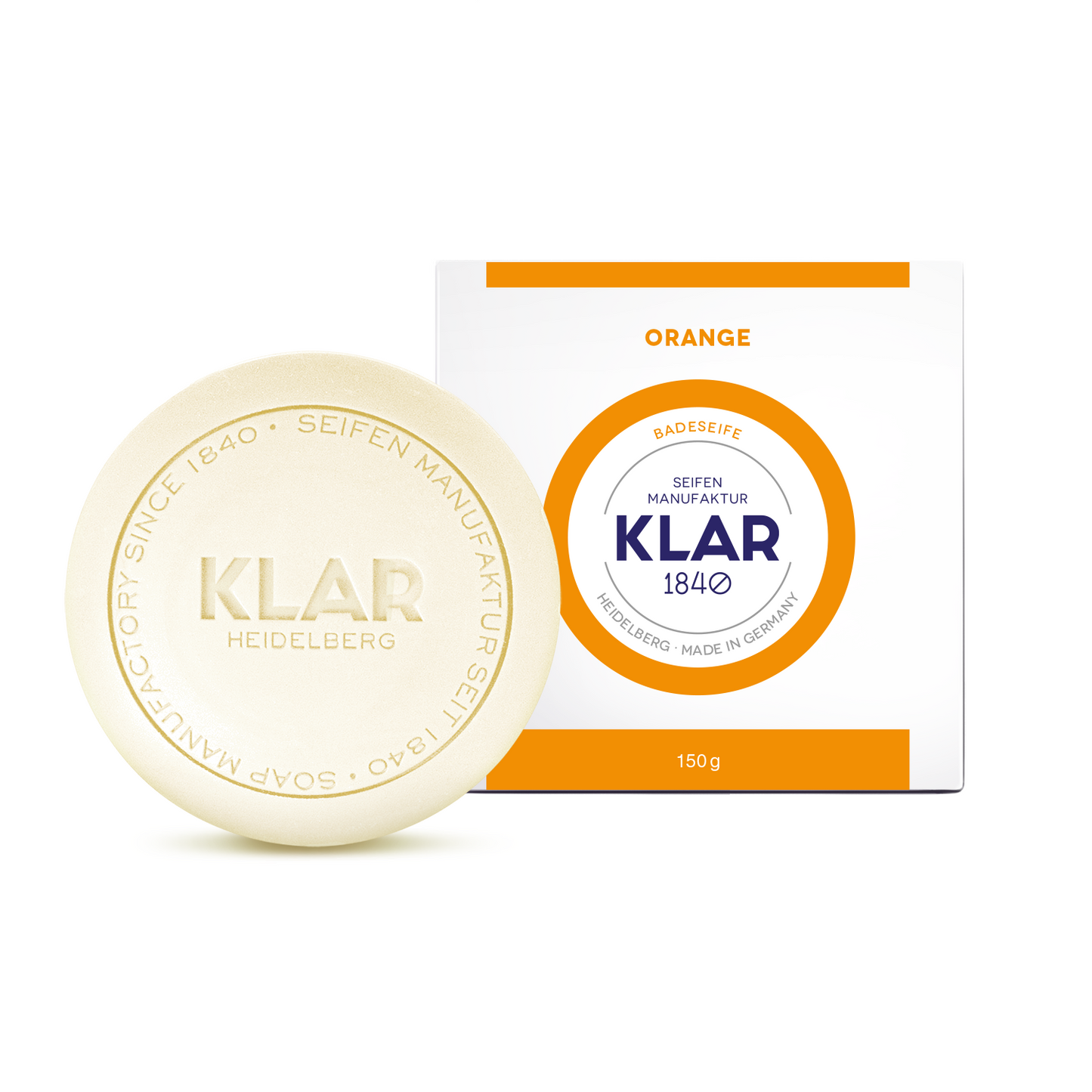 Badeseife Orange 150g, Cosmos zertifiziert, palmölfrei